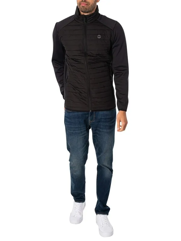 Jack & Jones Multi Quilted Collar Jacket - Black