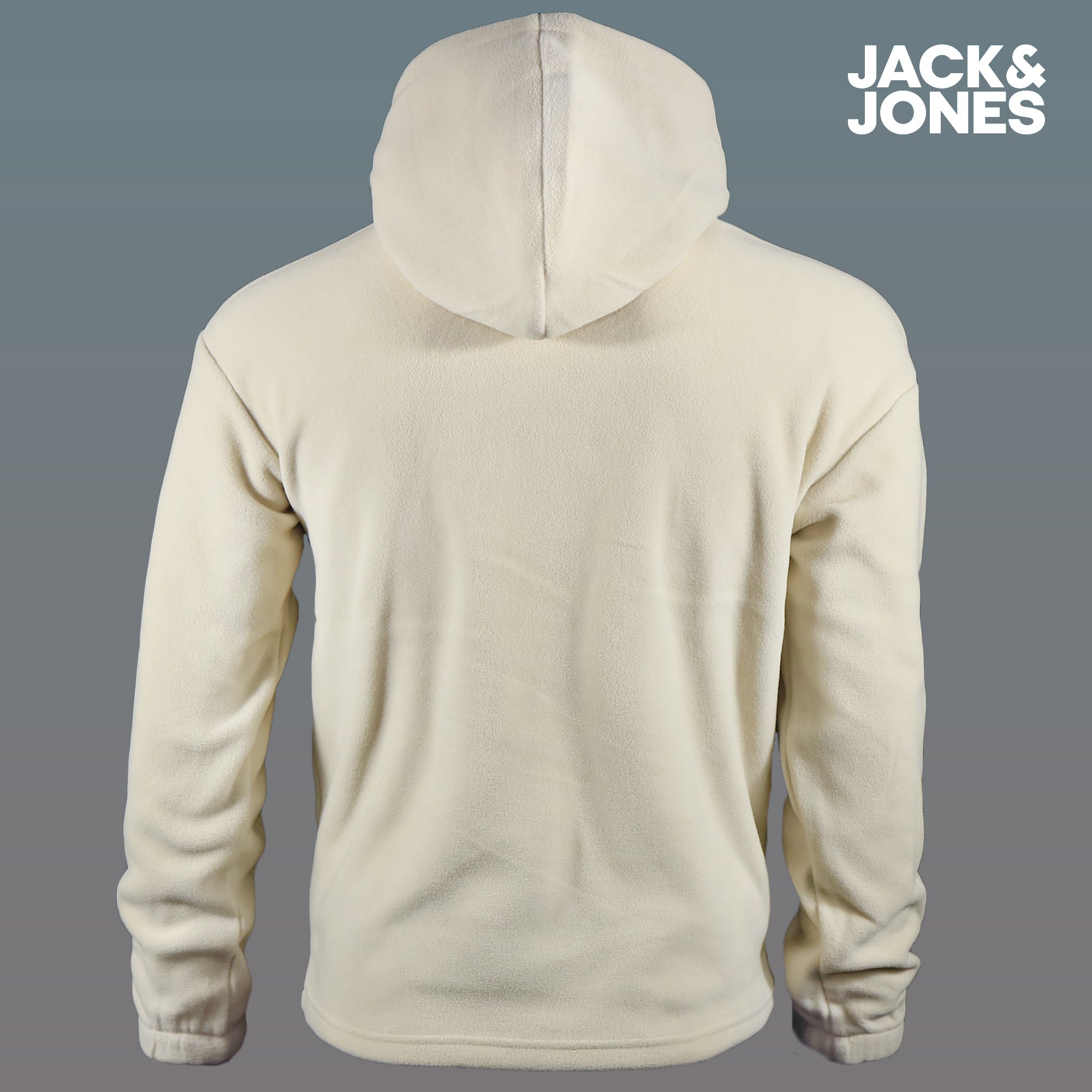 Jacks And Jones Originals Embossed Fleece Moonbeam Pullover Hoodie | Cream Pullover Hoodie