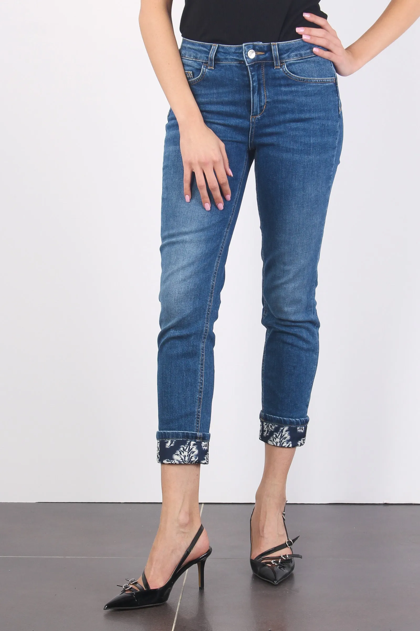 Jeans Monroe Risvolto Denim Blue