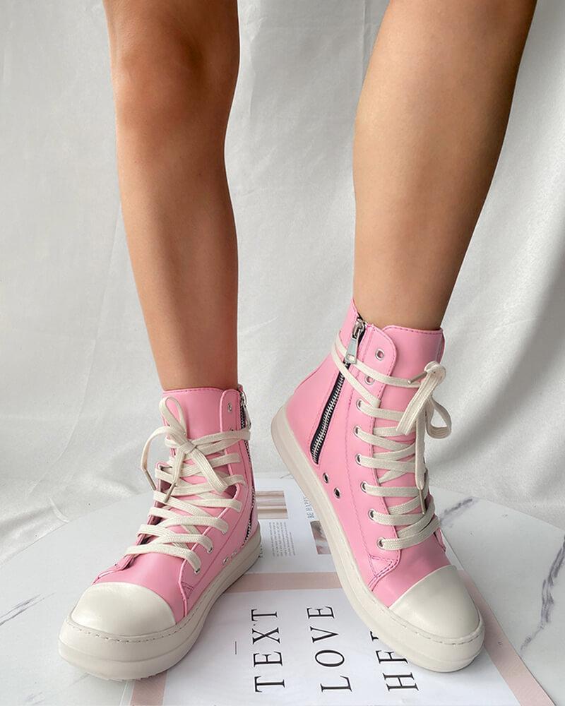 Lace-up Flat Sneakers