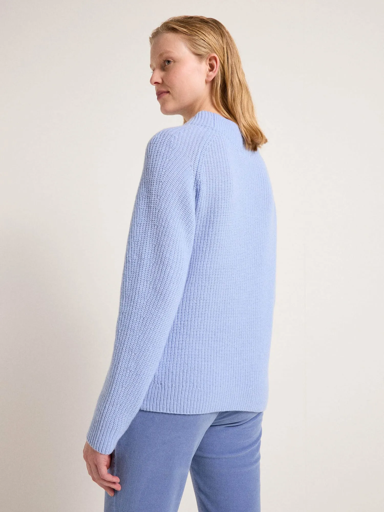 Ladies knit sweater rib, Light blue | Manufactum