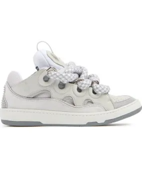 Lanvin 30mm Curb Leather & Mesh Sneakers