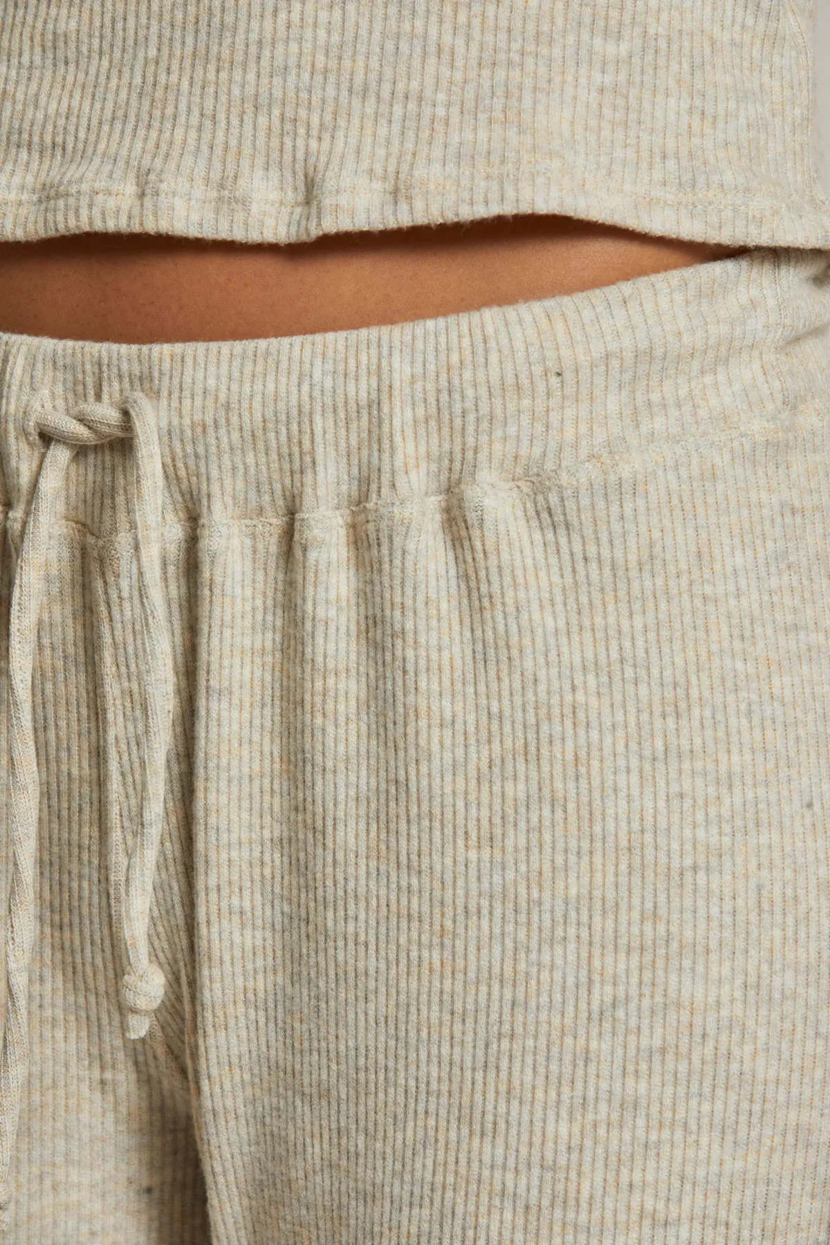 Leann Sweater Rib Jogger - heather oatmeal