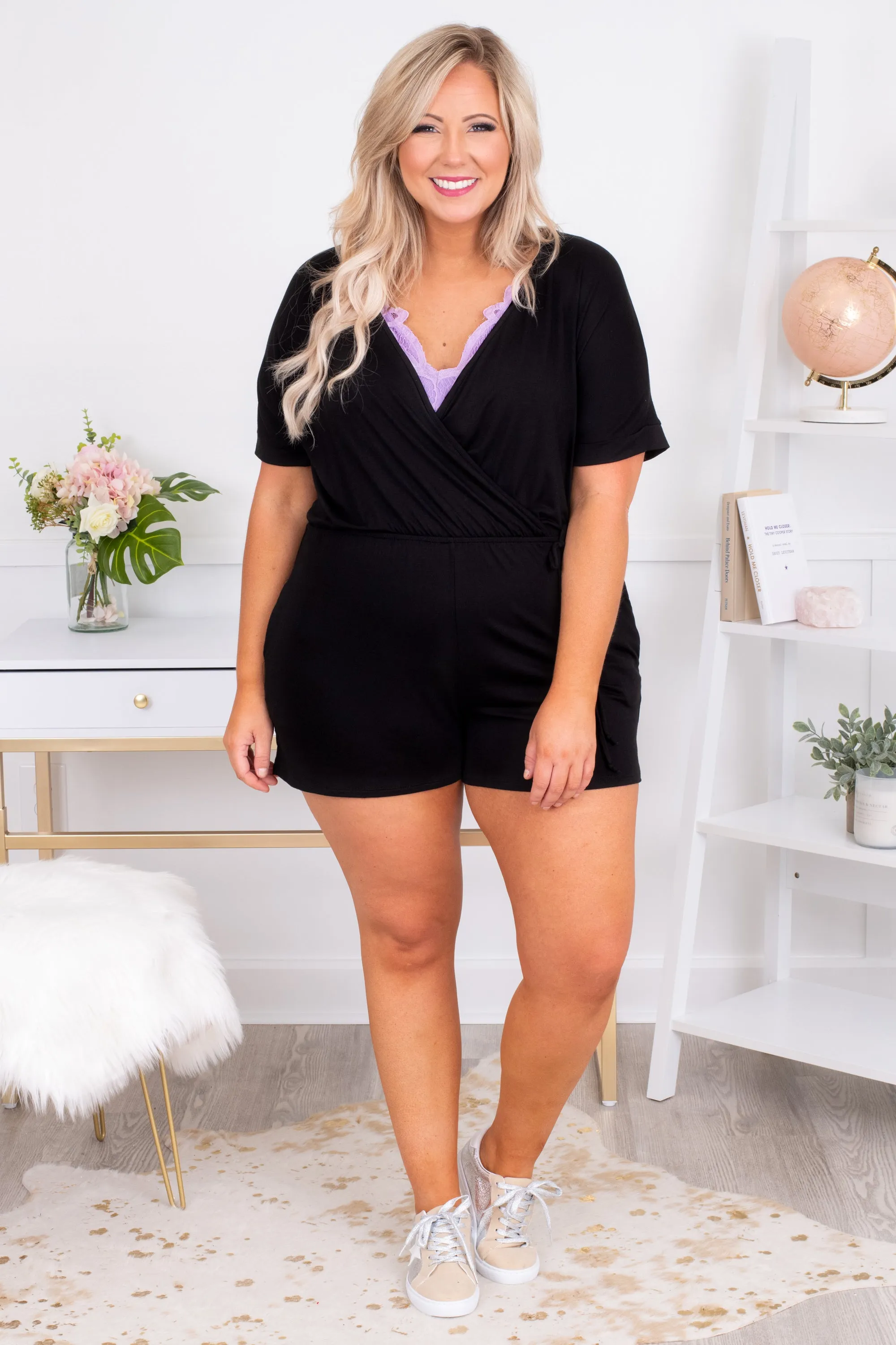 Like It Or Leave It Romper, Black