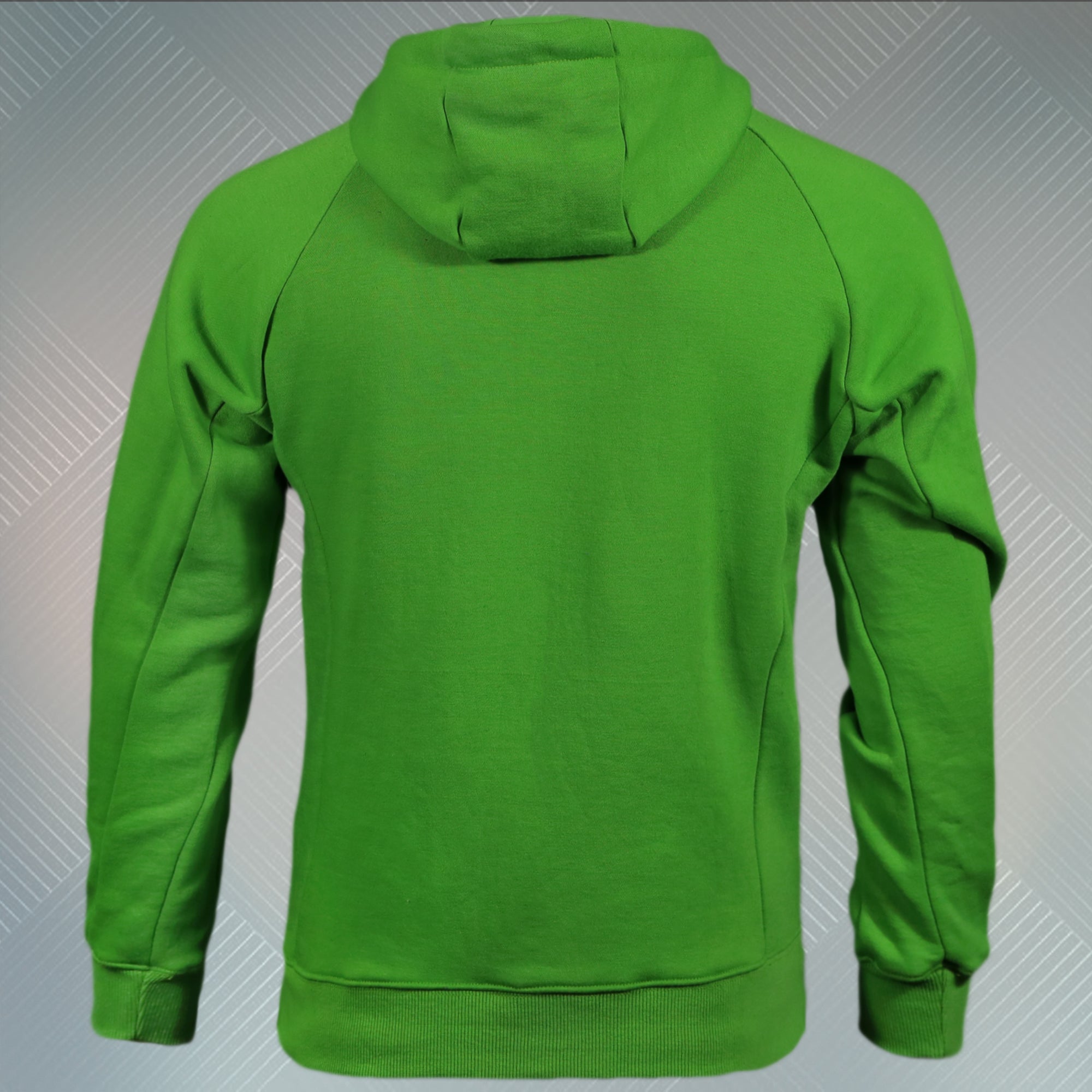 Lime Green Unbasic Fleece Stash Pocket Sunset Park Tapered Zipper Hoodie | Fleece Safety Lime Green Hoodie