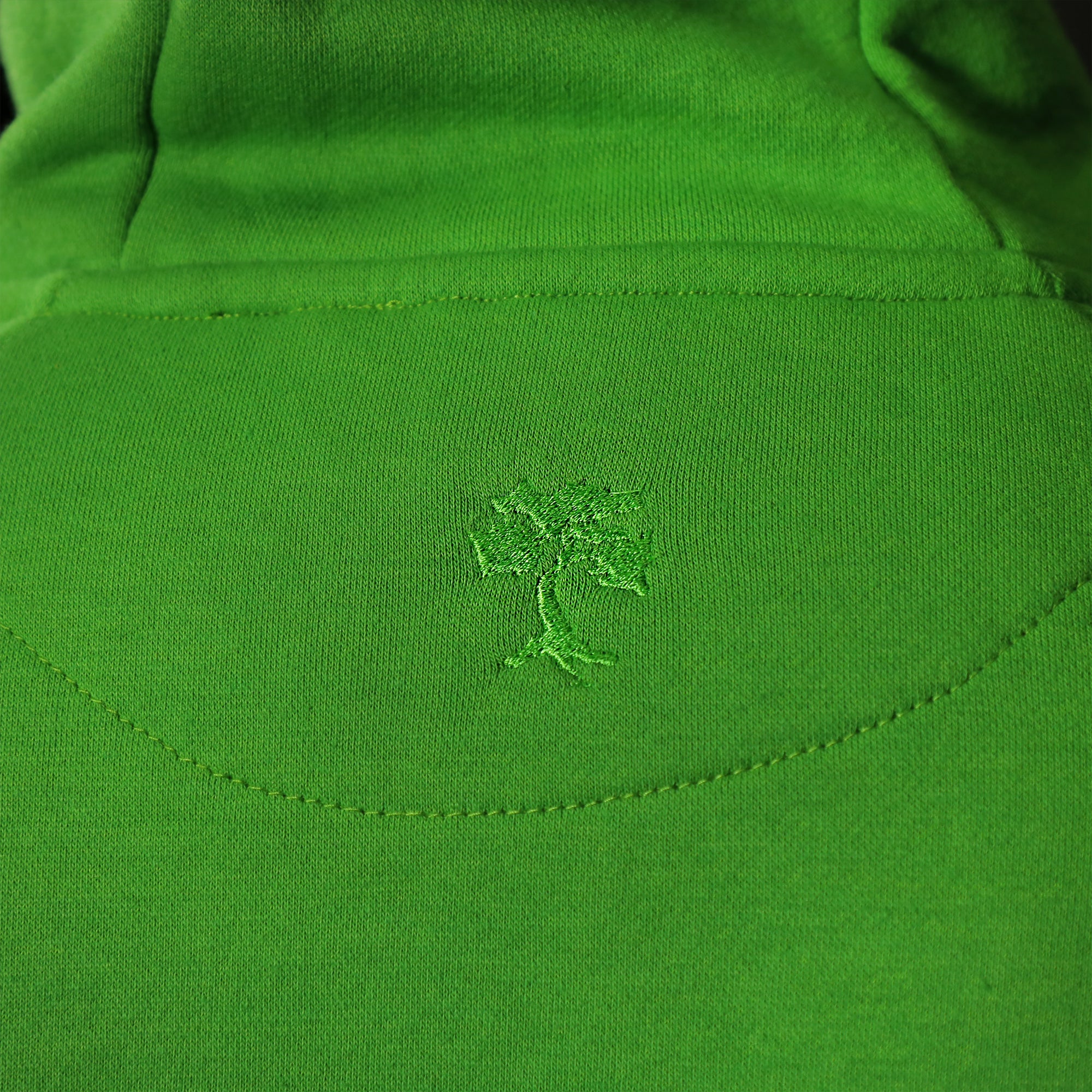 Lime Green Unbasic Fleece Stash Pocket Sunset Park Tapered Zipper Hoodie | Fleece Safety Lime Green Hoodie