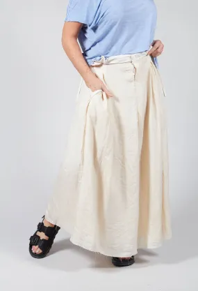 Long Washed Silk Skirt in Tea