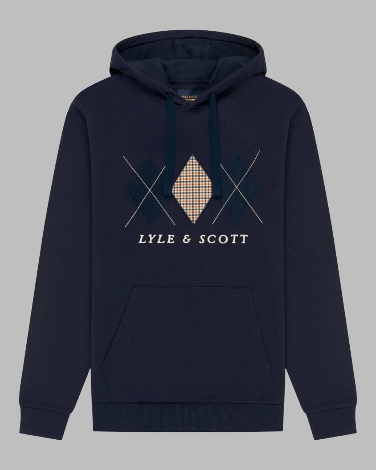 Lyle and Scott ARCHIVE Diamond Applique Hoodie Dark Navy