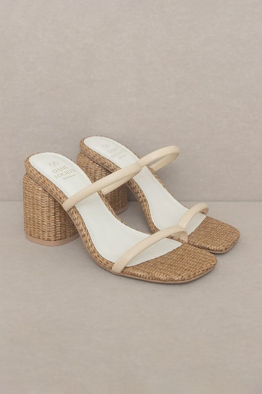 Margaret Raffia High Heel Mules