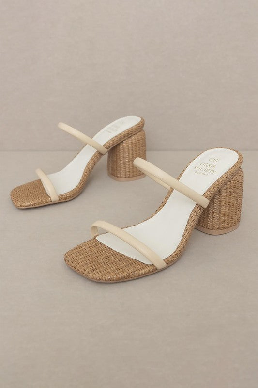 Margaret Raffia High Heel Mules