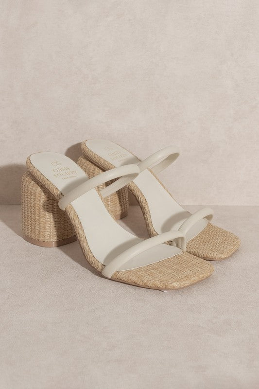 Margaret Raffia High Heel Mules