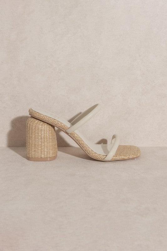 Margaret Raffia High Heel Mules