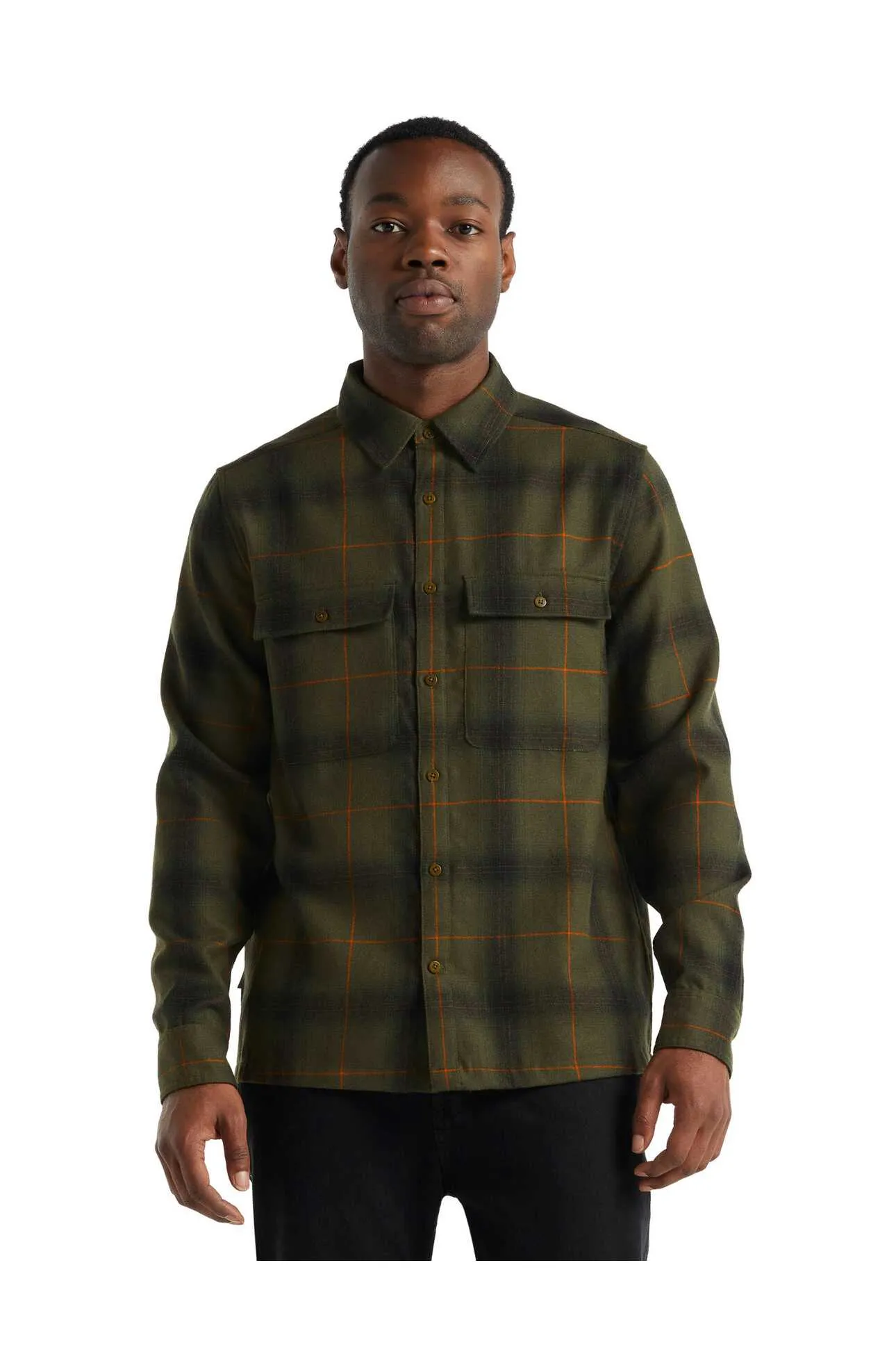 Mens Dawnder LS Flannel Shirt Plaid- Loden