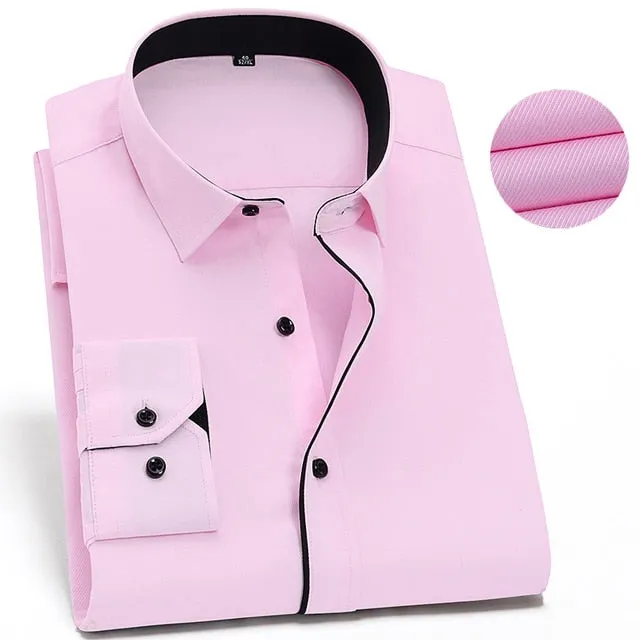 Men's Formal Business Standard-fit Turn-down Collar Long Sleeve Shirt