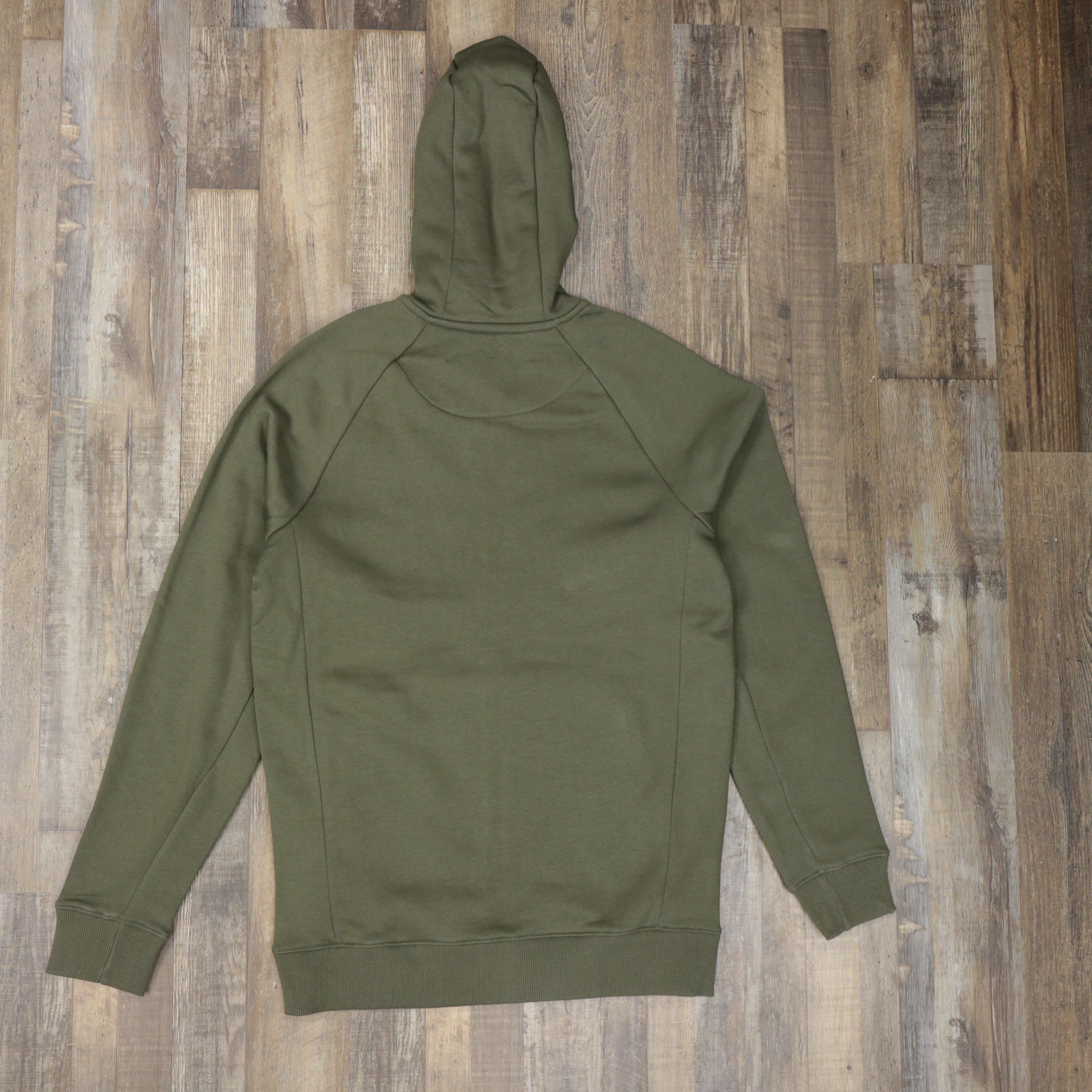 Men's Olive Fleece Zip Up Hoodie Sweatshirt Jogger Top