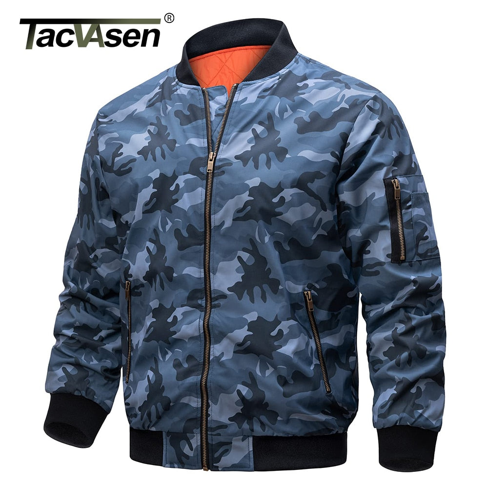 Mens Pilot Jackets Camouflage Thick Padded Bomber Jackets Mens Classic Pilot Army Military Jacket Coat Outwear Outdoor Fashion S