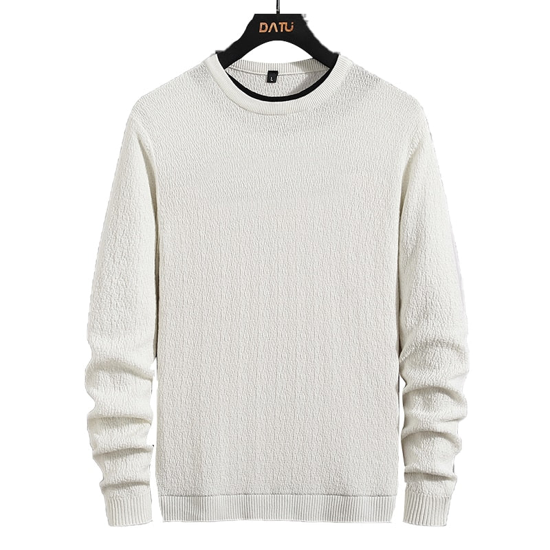 Men's Winter Fashion Cotton Jersey Jumper O-Neck Knitted Pullover