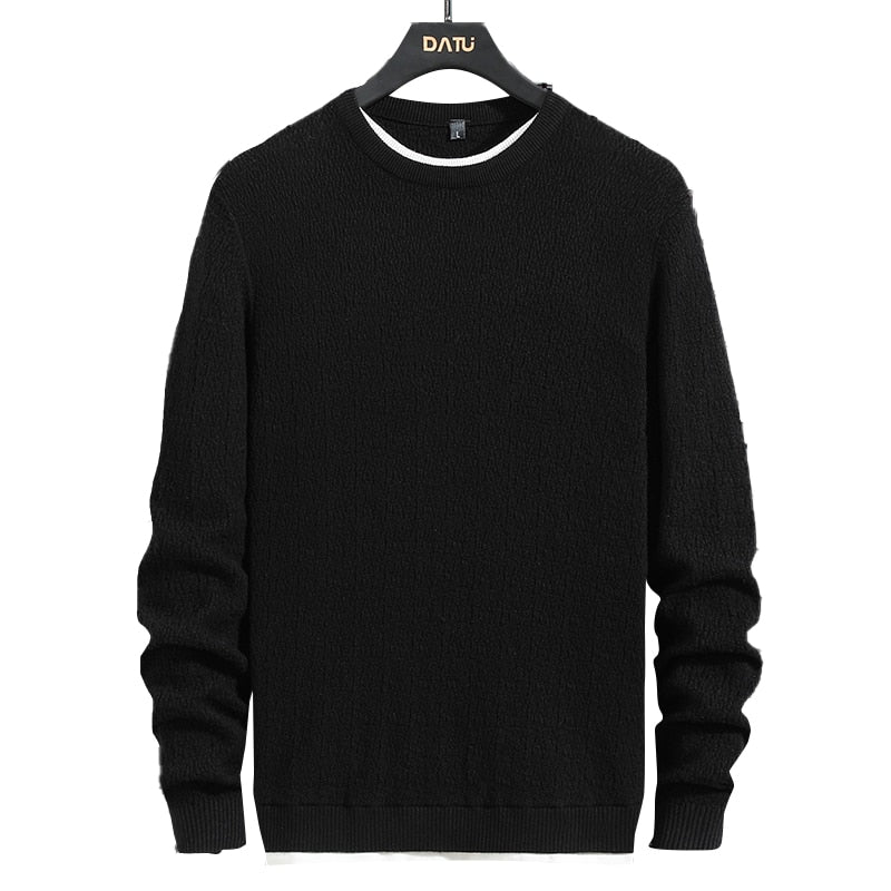 Men's Winter Fashion Cotton Jersey Jumper O-Neck Knitted Pullover