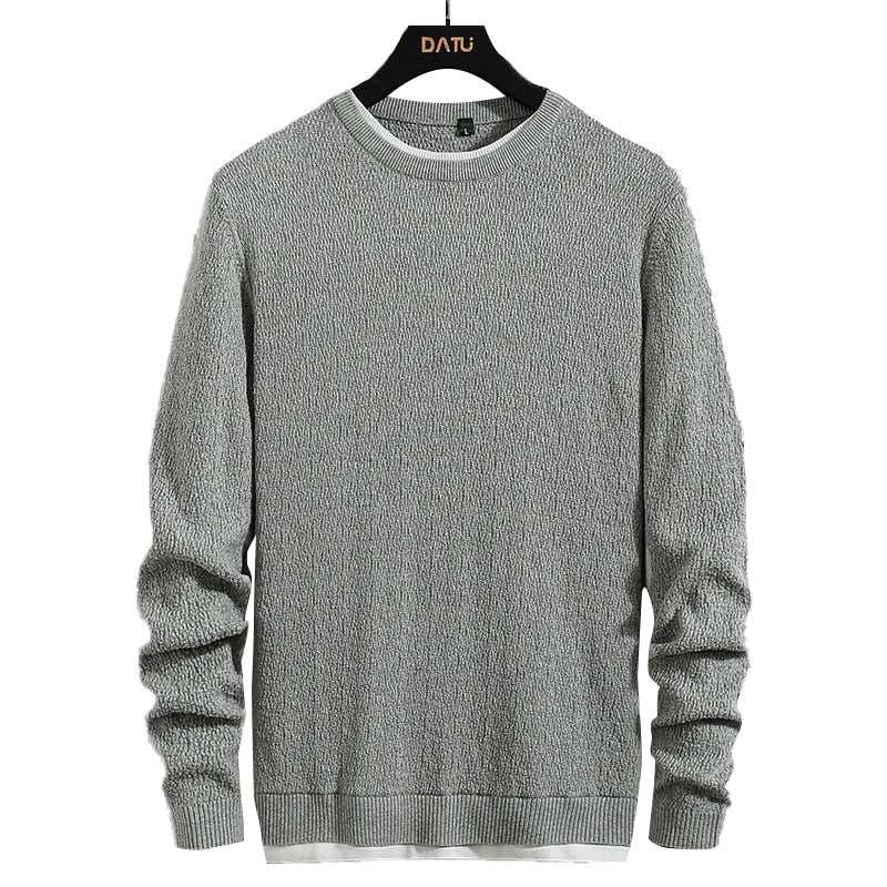 Men's Winter Fashion Cotton Jersey Jumper O-Neck Knitted Pullover