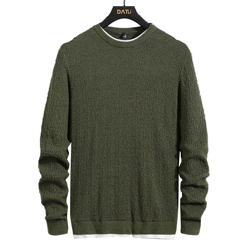 Men's Winter Fashion Cotton Jersey Jumper O-Neck Knitted Pullover