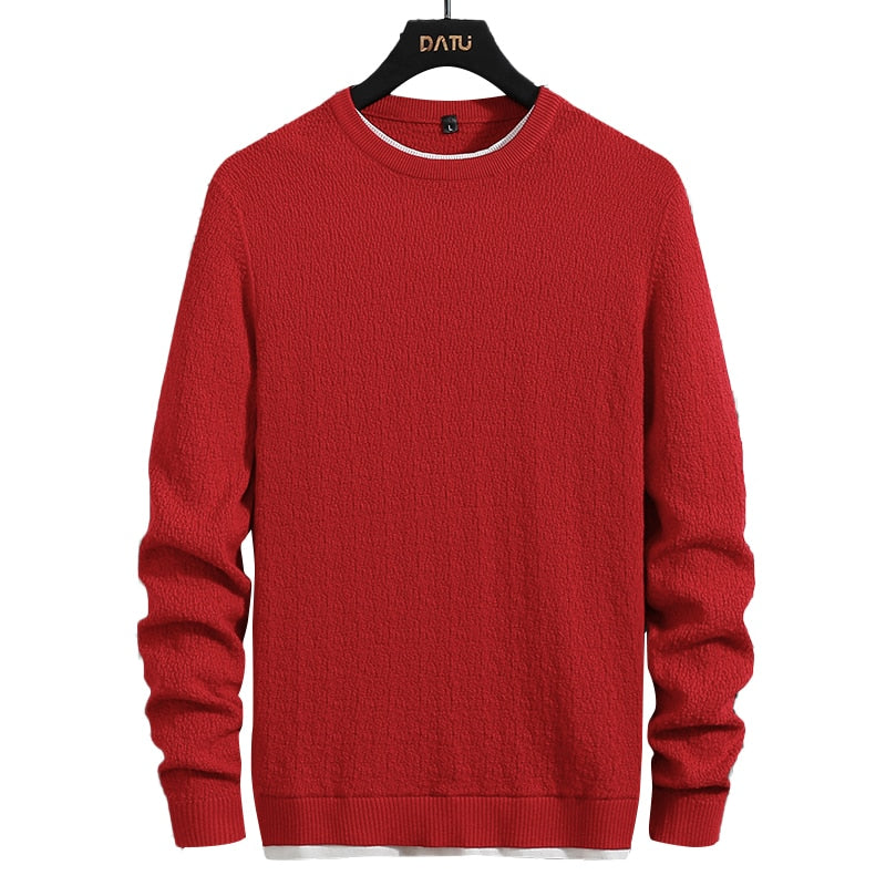 Men's Winter Fashion Cotton Jersey Jumper O-Neck Knitted Pullover