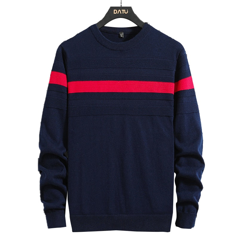 Men's Winter Fashion Cotton Jersey Jumper O-Neck Knitted Pullover