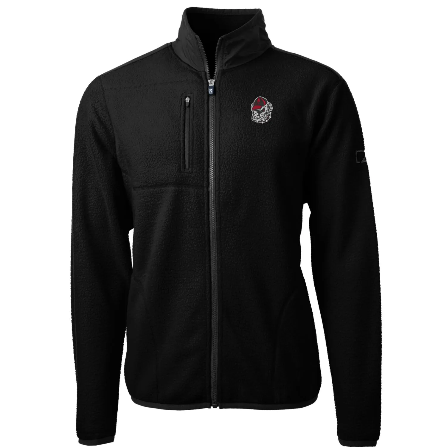 Men's Cutter & Buck Black Georgia Bulldogs Big & Tall Cascade Eco Sherpa Fleece Full-Zip Jacket