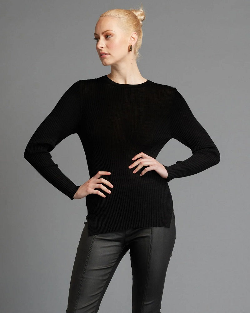 Merino Rib Knit Black