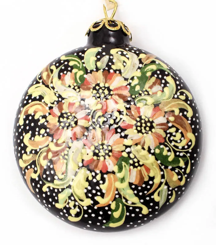 Morning Glow Bouquet Small Round Ceramic Ornament