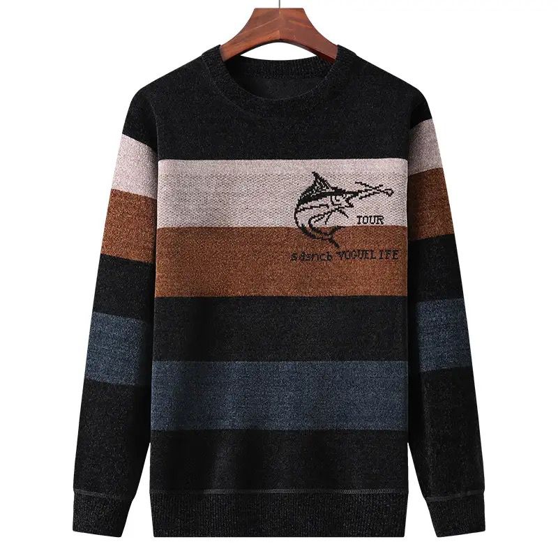 New Men's Chenille Warm Sweater Thick Plush Knitted Casual Fashion Sweater M S4391268