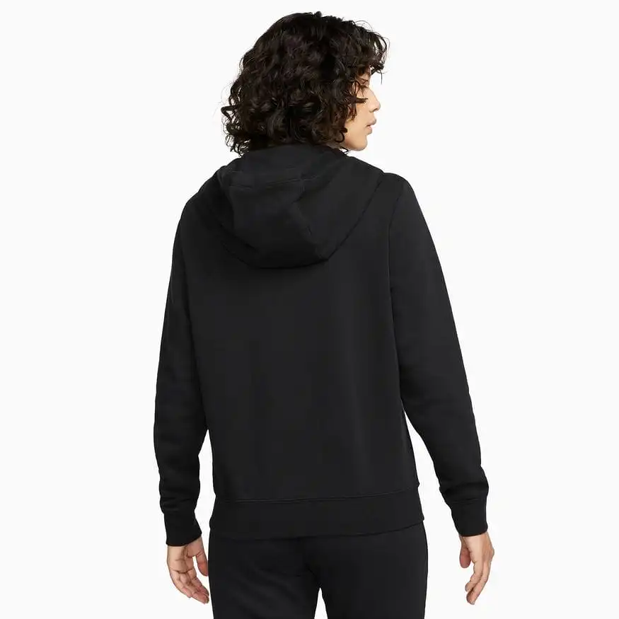 NIKE WOMEN'S SPORTSWEAR CLUB FLEECE BLACK FULL-ZIP JACKET