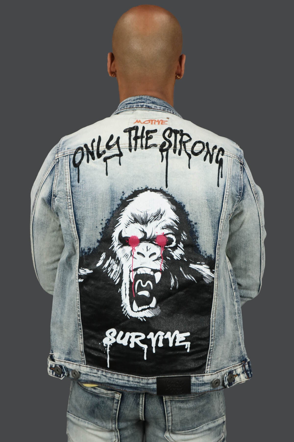 Only The Strong Custom Spray Painted Denim Jacket Motive Denim | Vintage