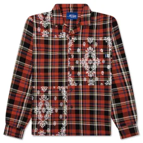 Paisley Printed Flannel Shirt - Black Multi