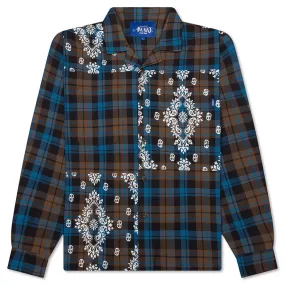 Paisley Printed Flannel Shirt - Brown Multi