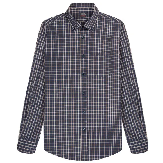 Paul & Shark J Fit Soft Touch Check Button Down Shirt Navy