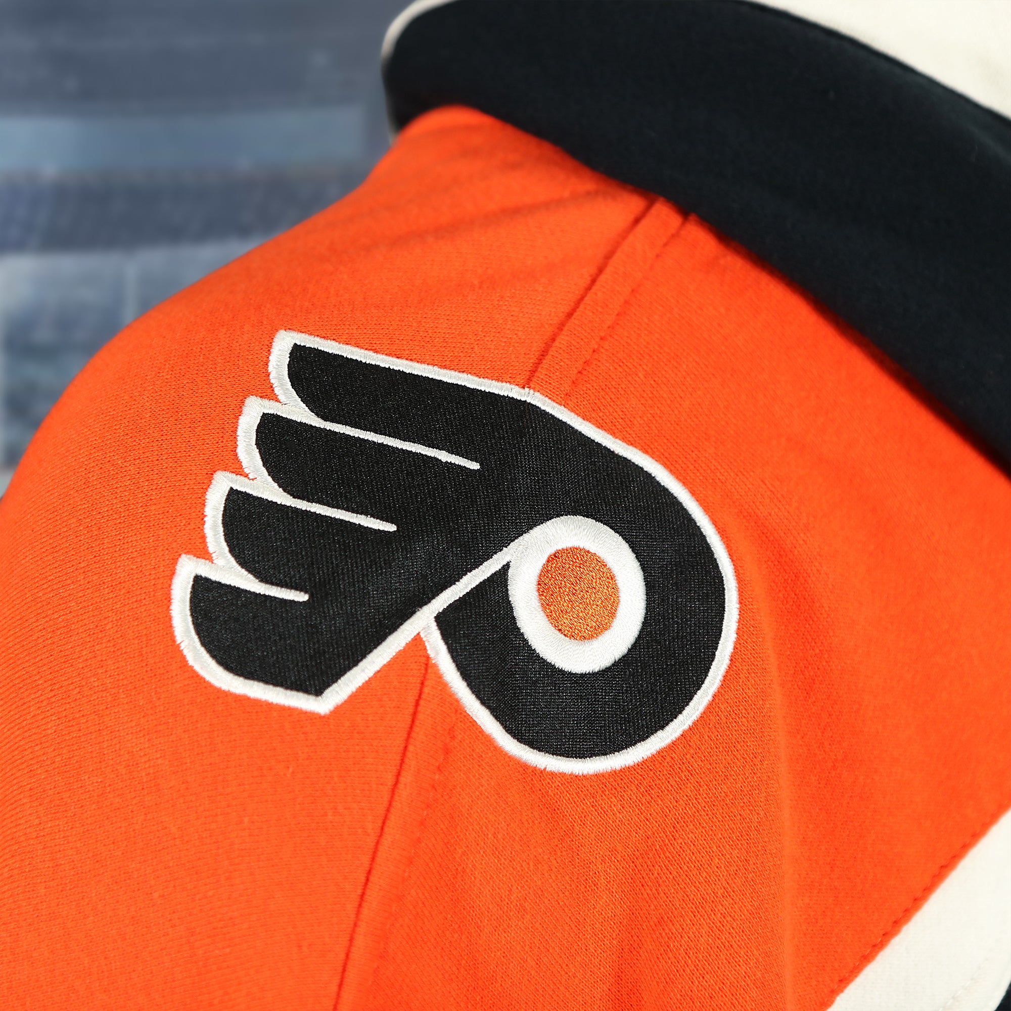 Philadelphia Flyers Premium Applique Black/Orange/Cream Lacer Hoodie