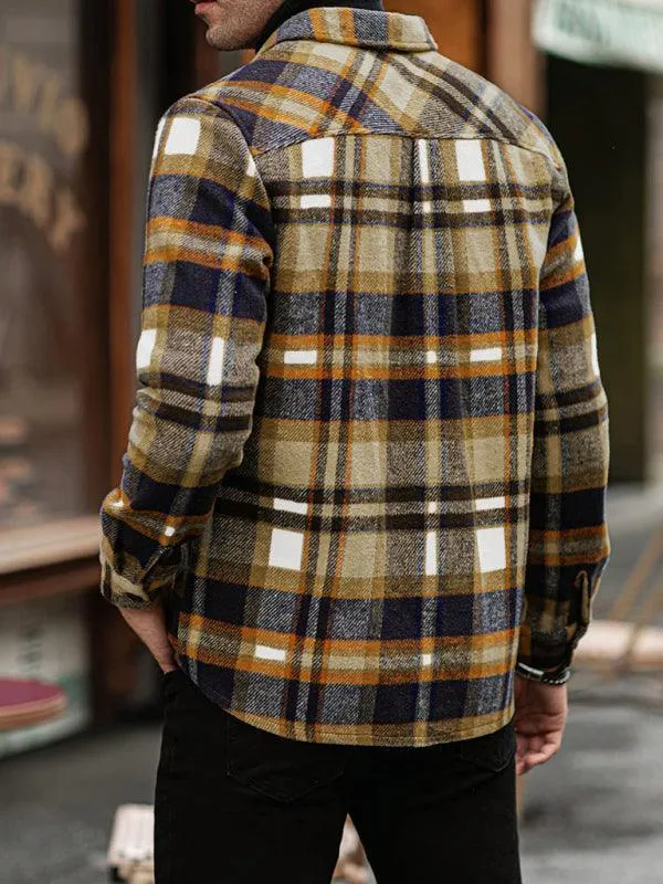 Plaid Long Sleeve Men Flannel Shirt