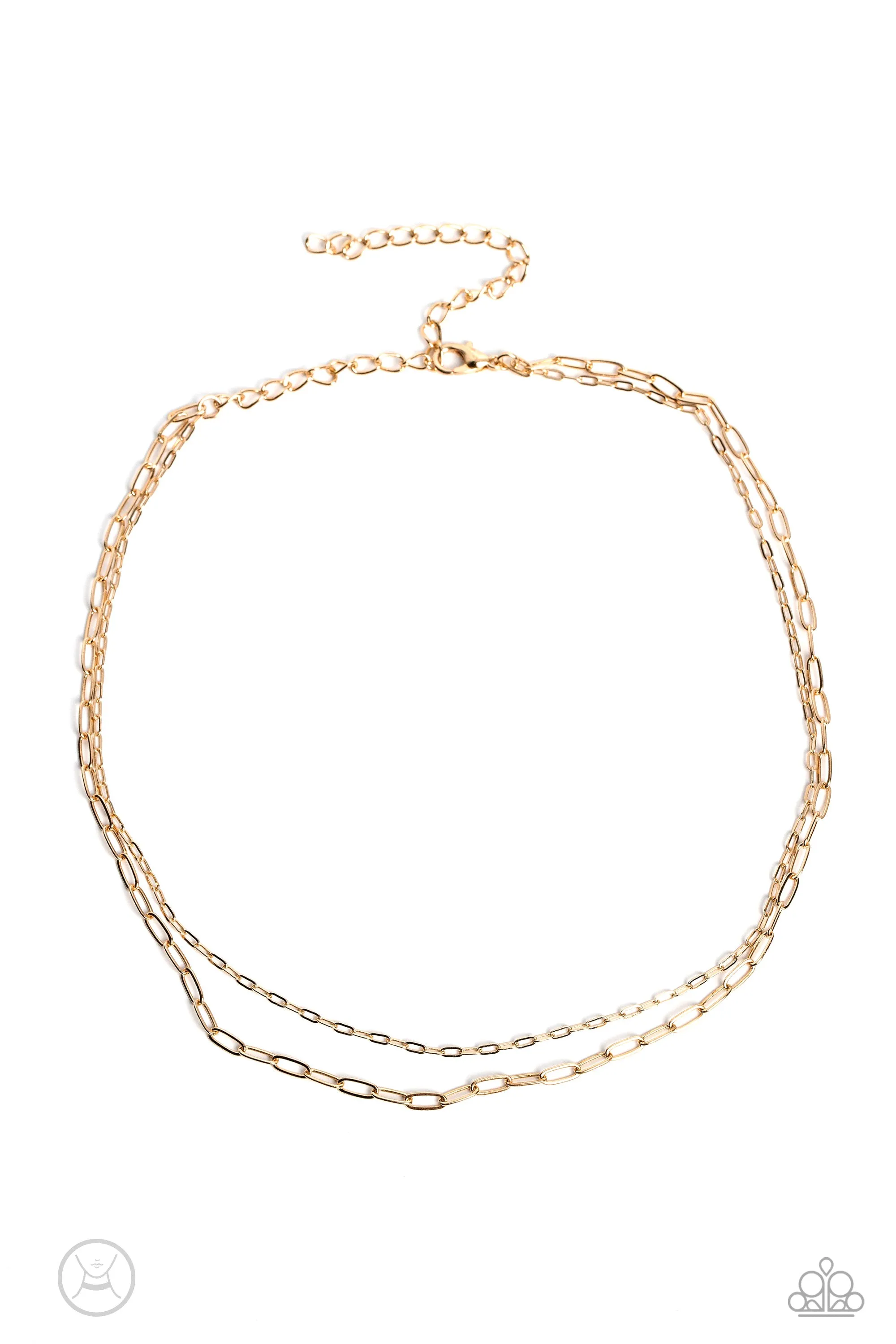 Polished Paperclips - Gold ~ Paparazzi Necklace