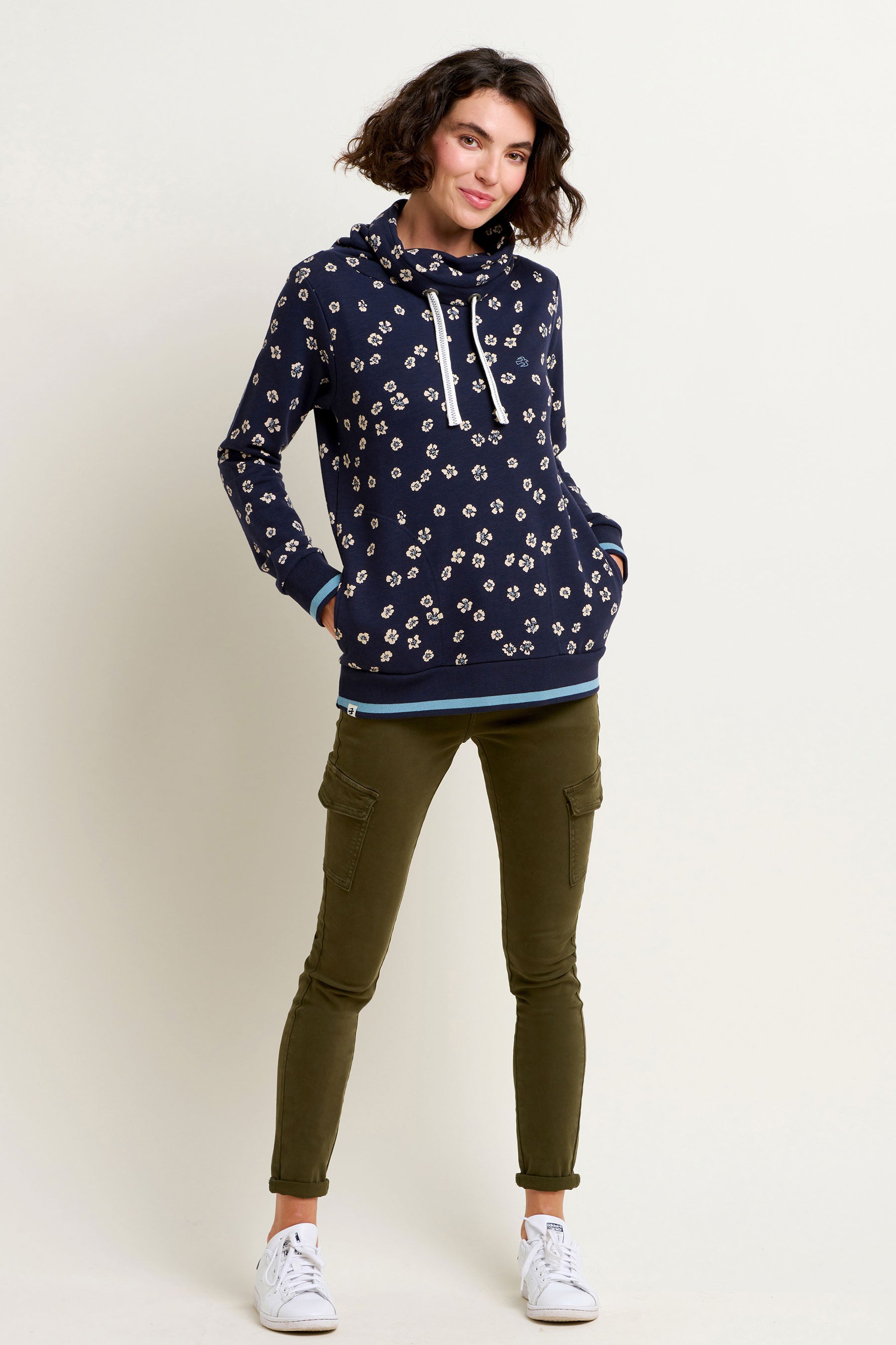 Polka Flora Cowl Neck Sweatshirt