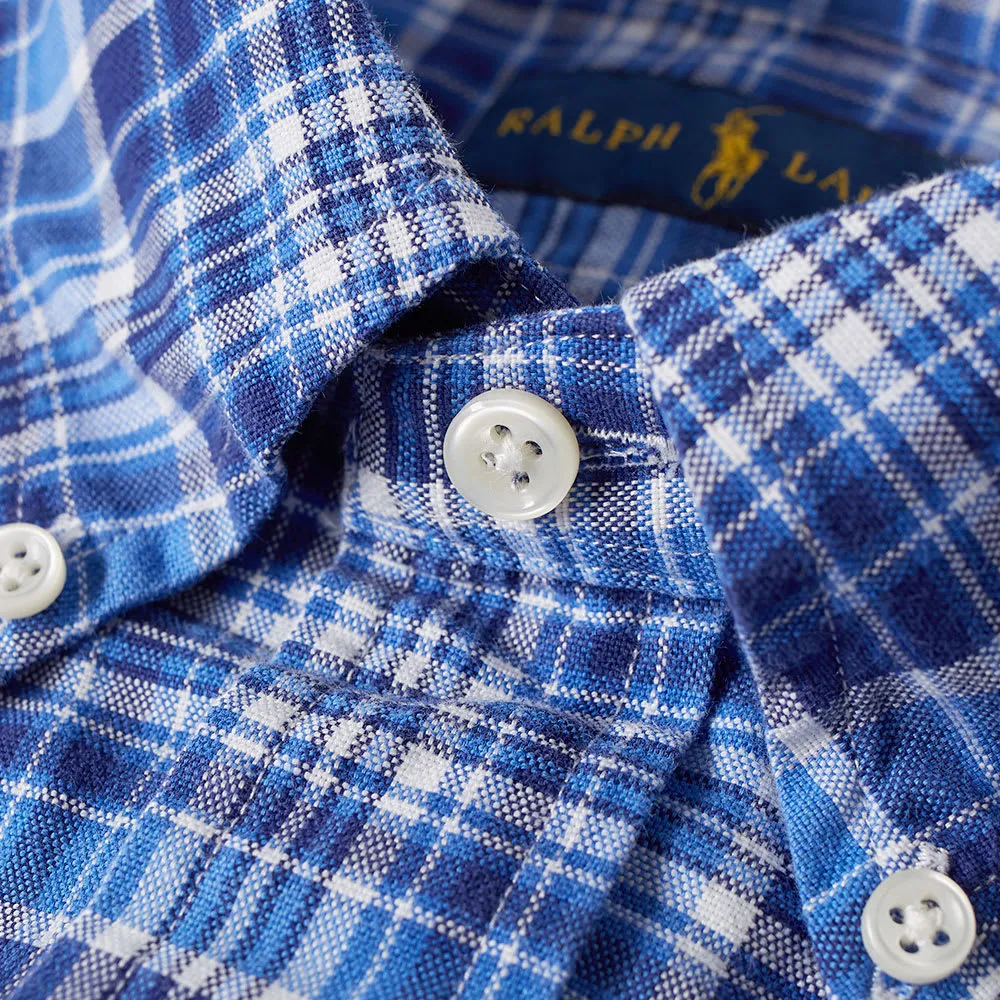 Polo Ralph Lauren Custom Fit Button Down Check Oxford ShirtDeep Blue