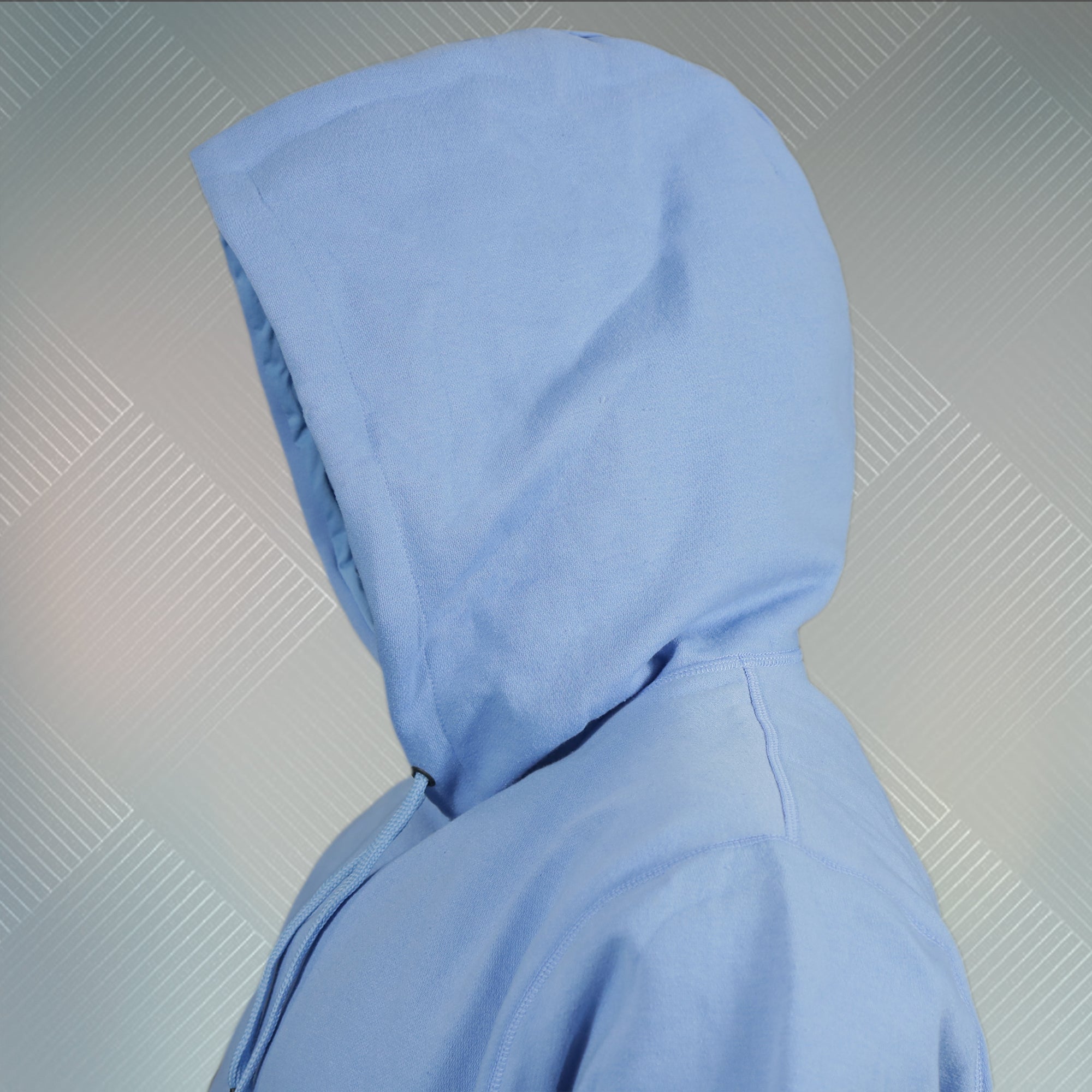 Powder Blue Unbasic Fleece Stash Pocket Sunset Park Tapered Pullover Hoodie | Fleece Light Blue Hoodie