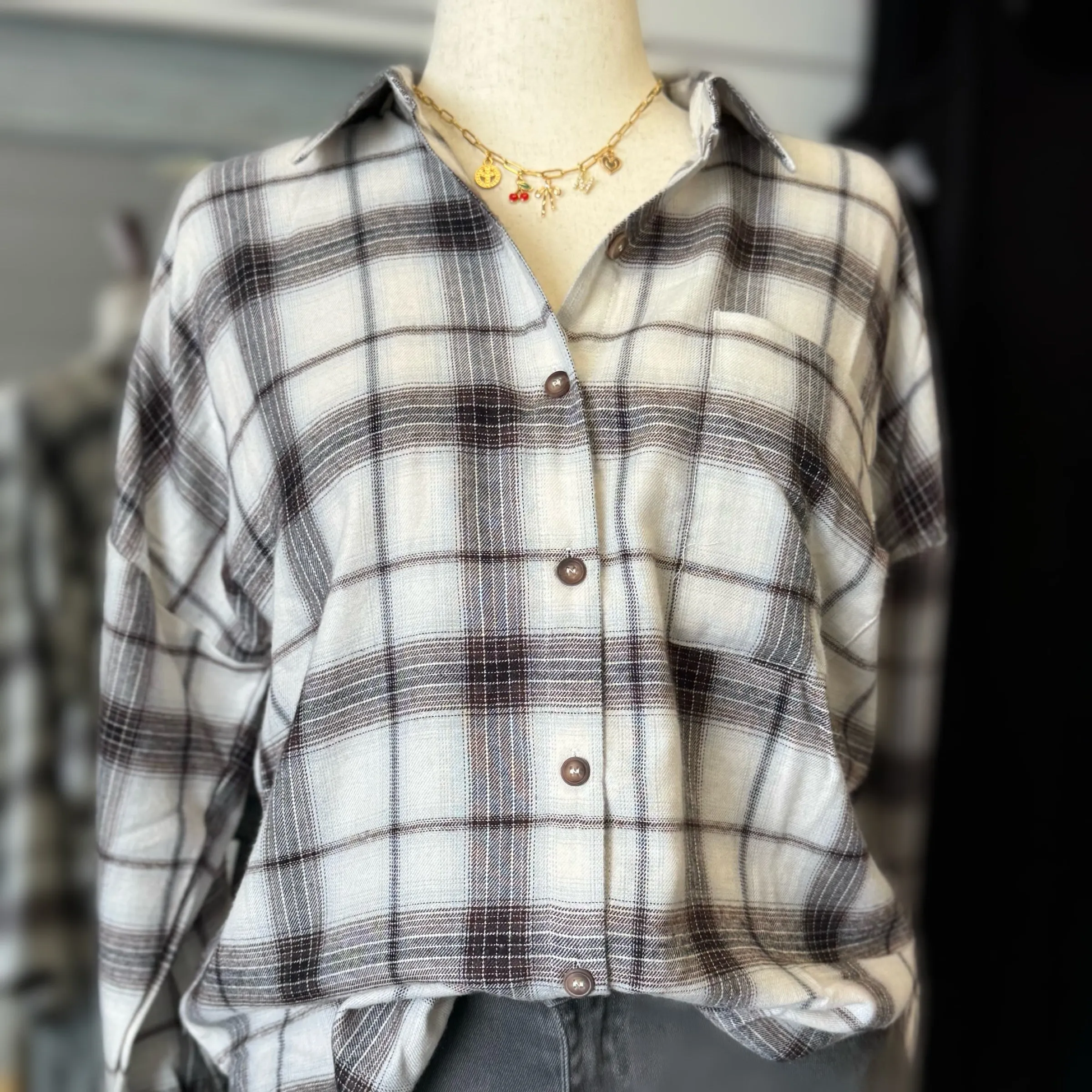 Pulling It Together Light Weight Flannel Top