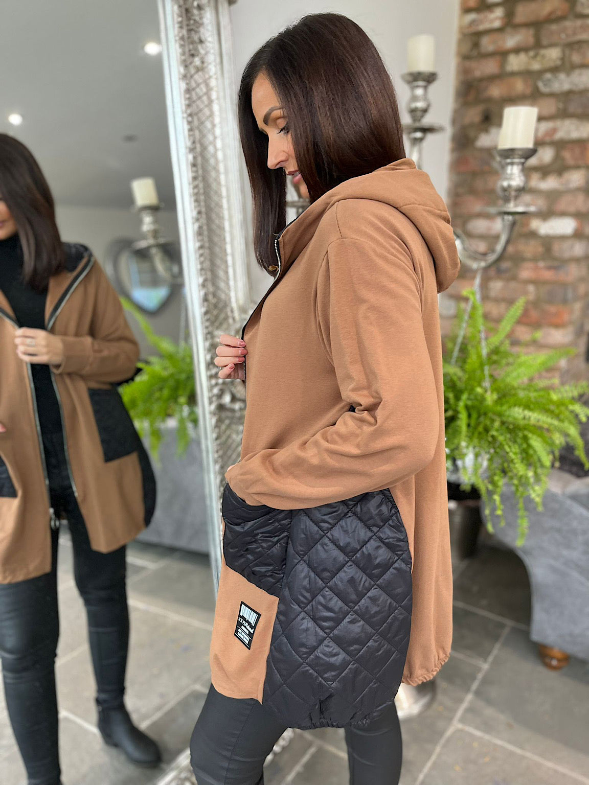 Quilted Pocket Zip Up Jacket