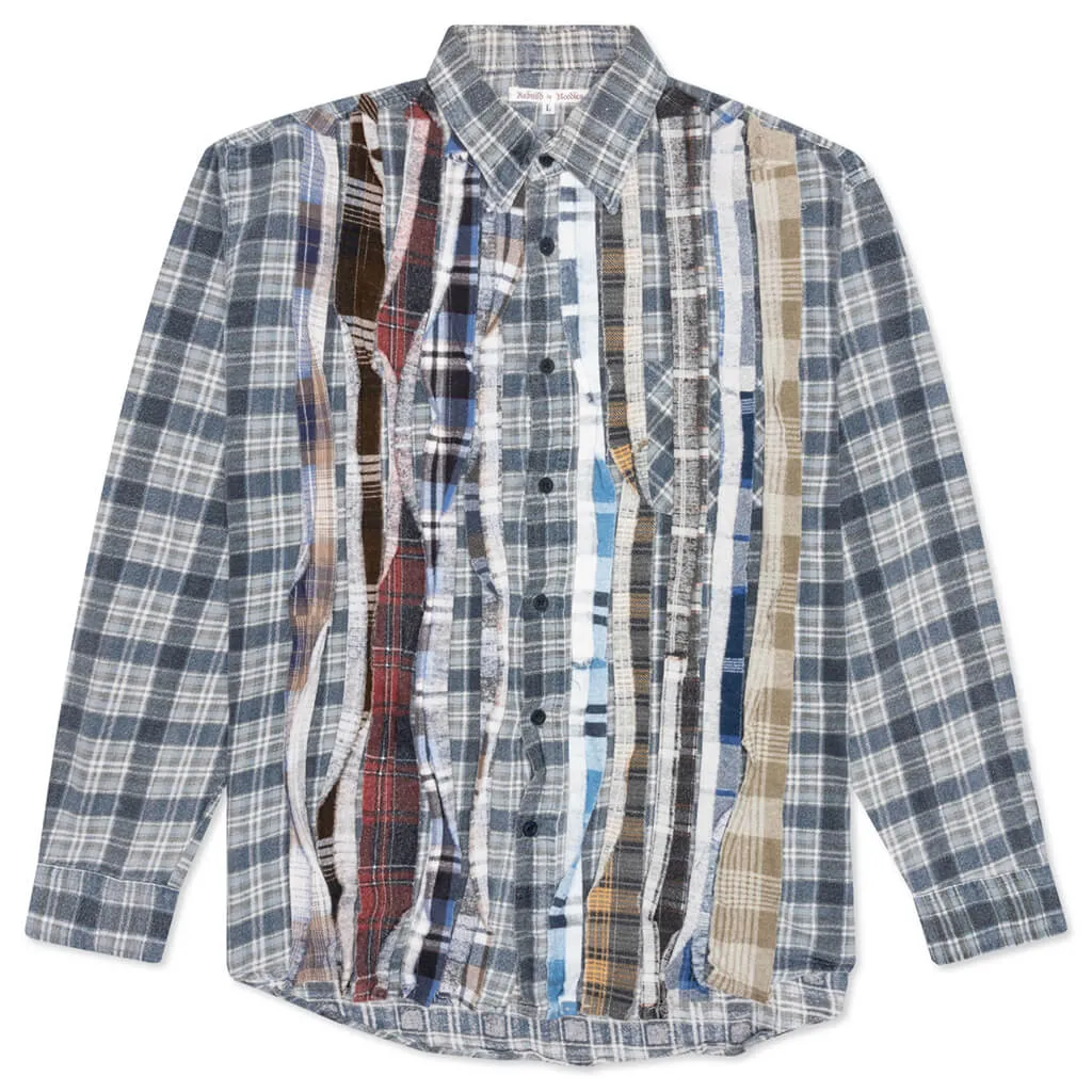 Rebuild by Flannel Shirt Ribbon Shirt - Grey/Ice