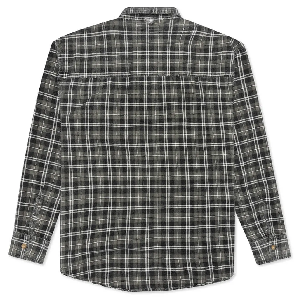 Rebuild by Flannel Shirt Ribbon Shirt - Grey/Olive