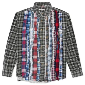 Rebuild by Flannel Shirt Ribbon Shirt - Grey/Olive