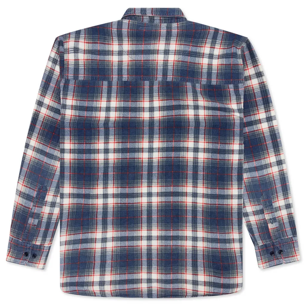 Rebuild by Flannel Shirt Ribbon Shirt - Navy/Red