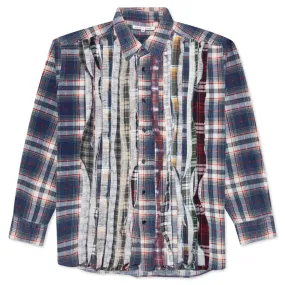 Rebuild by Flannel Shirt Ribbon Shirt - Navy/Red