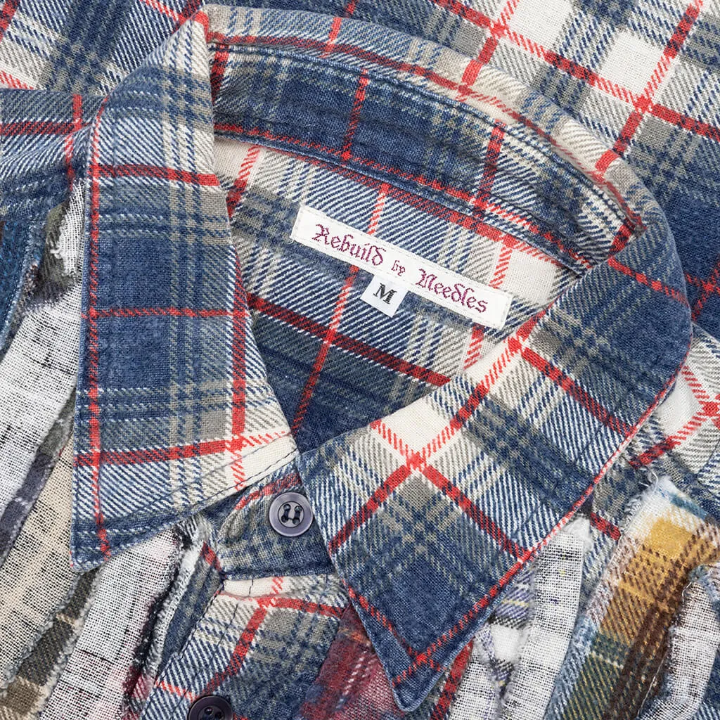 Rebuild by Flannel Shirt Ribbon Shirt - Navy/Red