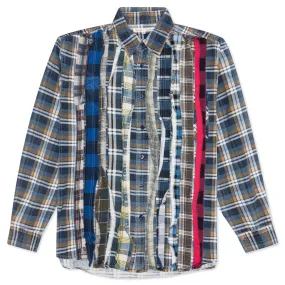 Rebuild by Flannel Shirt Ribbon Shirt - Navy/Yellow